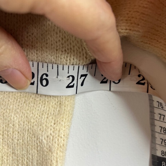 Womens Easel Flower Power Retro Oversized Sweater Tan Orange S - Picture 4 of 13